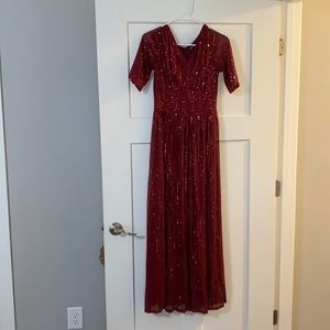 Red Sequin Formal Dress - Medium - SHEIN